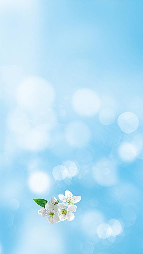蓝色天空梦幻光晕花朵化妆品h5背景图片背景素材免费下载,图片编号